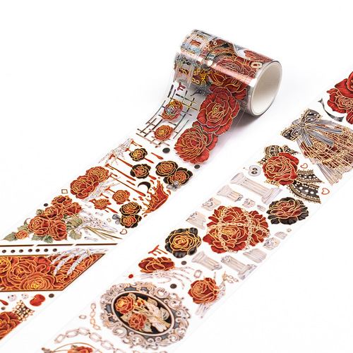 Shell light and dark hand ledger tape laser bronzing waterproof PET collage decorative material handmade DIY ledger tape
