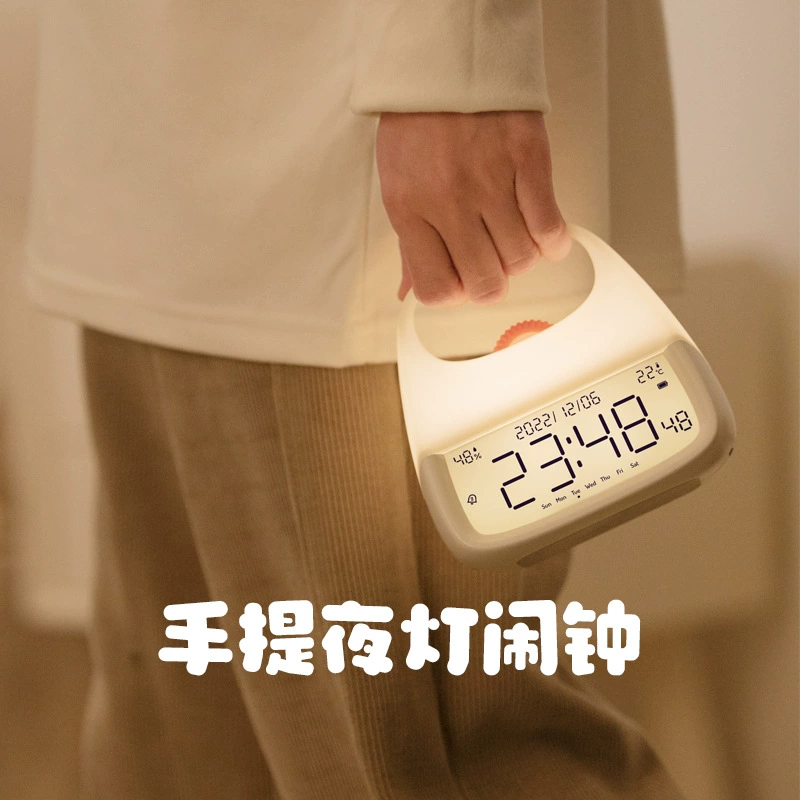 Оранжевая точка будильник портативный ночник креативные прикроватные часы для спальни украшения многофункциональные часы Цифровые Детские