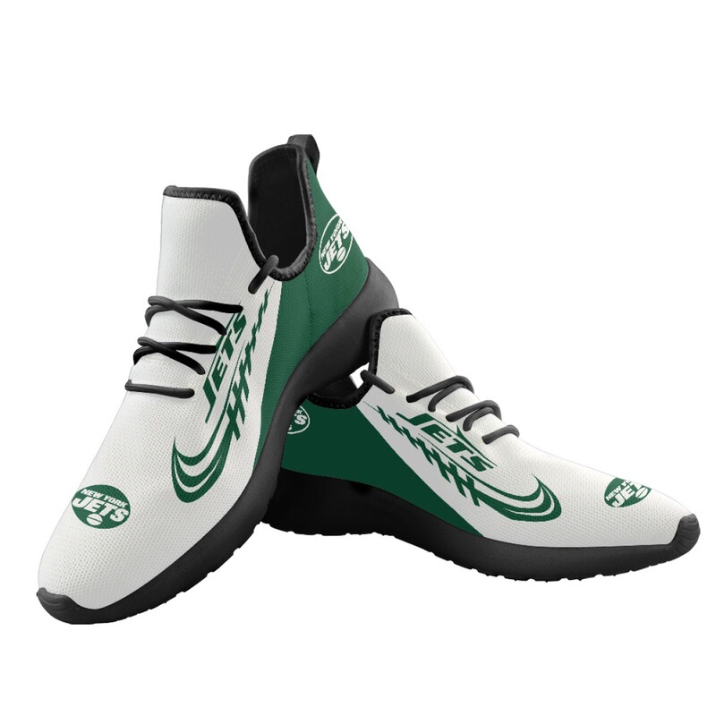 NFL Team New York Jets JetsLOGO Pattern Print Independent Station Hot Sale Male Flying Weaving Running sneaker