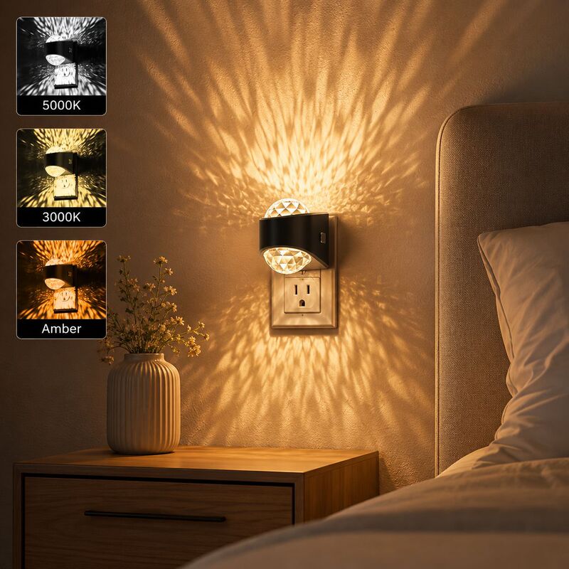Projection Night Light GY207 Light-Control Plug-in RGB Color Light 9-Color Bedroom Atmosphere Starry Sky Projection Night Light