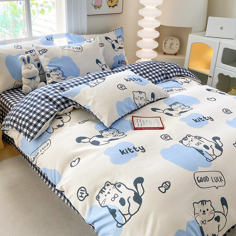 Una sola pieza 150x200x230cm doble cubierta de edredón de algodón no total de tres piezas para la cama de cuatro piezas