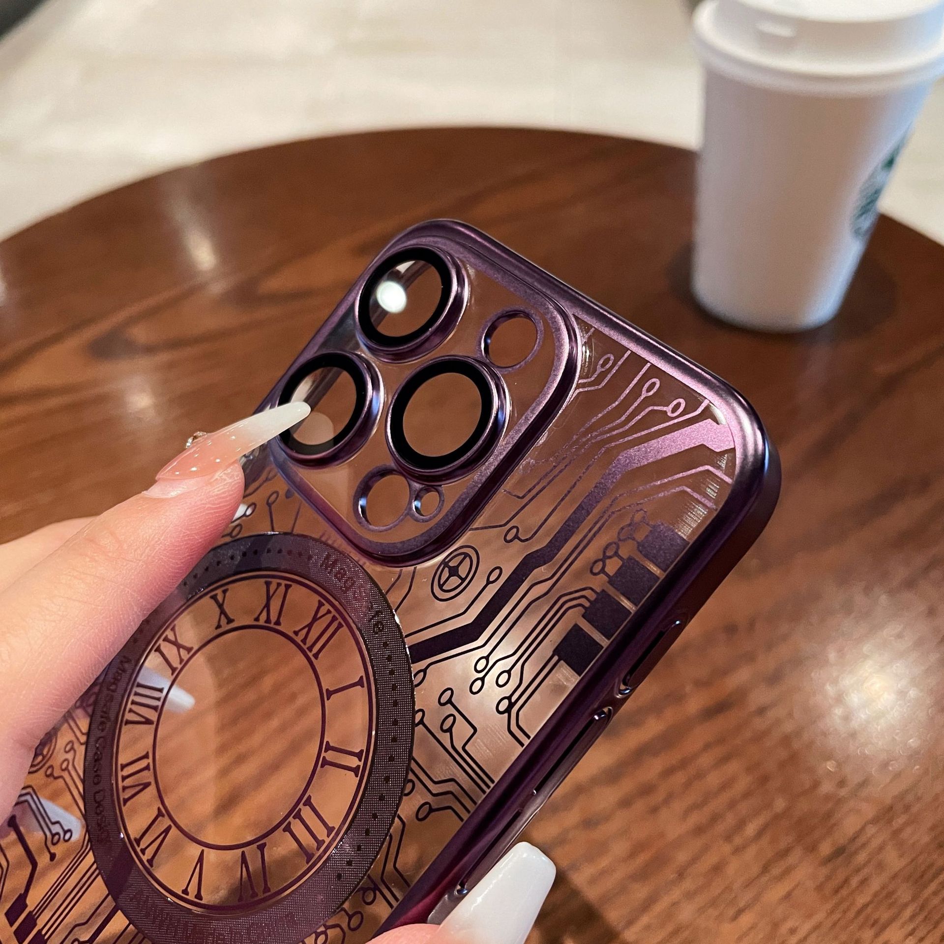 Passer til iPhone 15 PROMAX kretskortmønster magnetisk sugekraft Huawei MATE60 Pro galvanisert telefondeksel_voghion.com