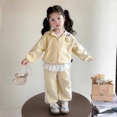 女童春秋季卫衣套装2025新款小童女宝宝外套裤子两件套网红时髦潮