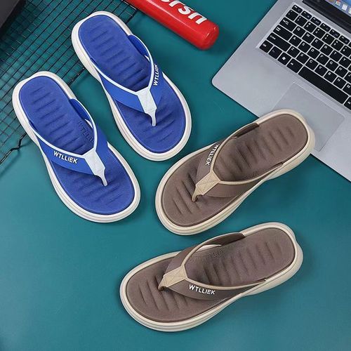 Summer men's flip-flops, outdoor wear, home slippers, trendy men's thick-soled outdoor beach shoes, manufacturer wholesale