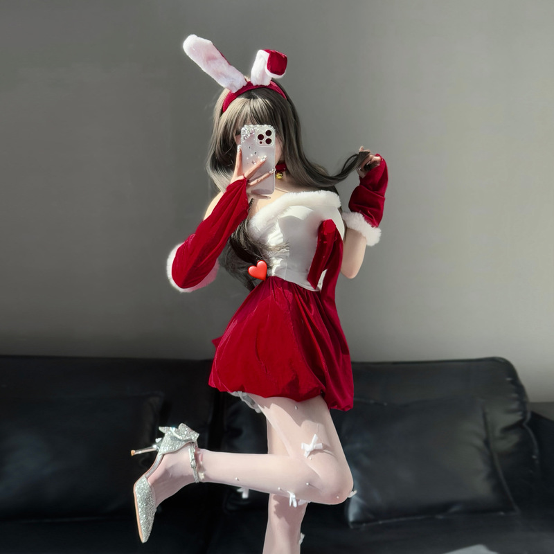 Jin Xiao Sexy Lingerie Sexy Christmas Bunny Girl Uniform Temptation Passion Suit New Year Shirt Qqny Bow Jin Xiao Sexy Lingerie Sexy Christmas Bunny Girl Uniform Temptation Passion Suit New Year Shirt Qqny Bow