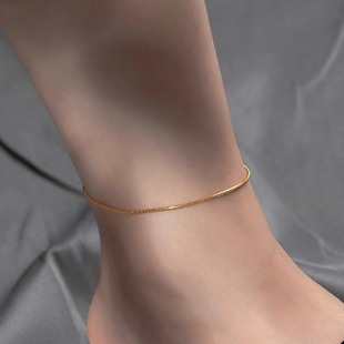 Internet Celebrity Anklet for Women 2023 New ins Niche Design 18k Gold Rose Gold Forest Fairy Titanium Steel Does Not Fade