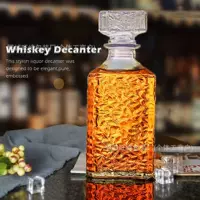 Квадратная бутылка для хранения вина, бутылка красного вина, 950 мл, бутылка виски, большая емкость, бутылка для шампанского, графин