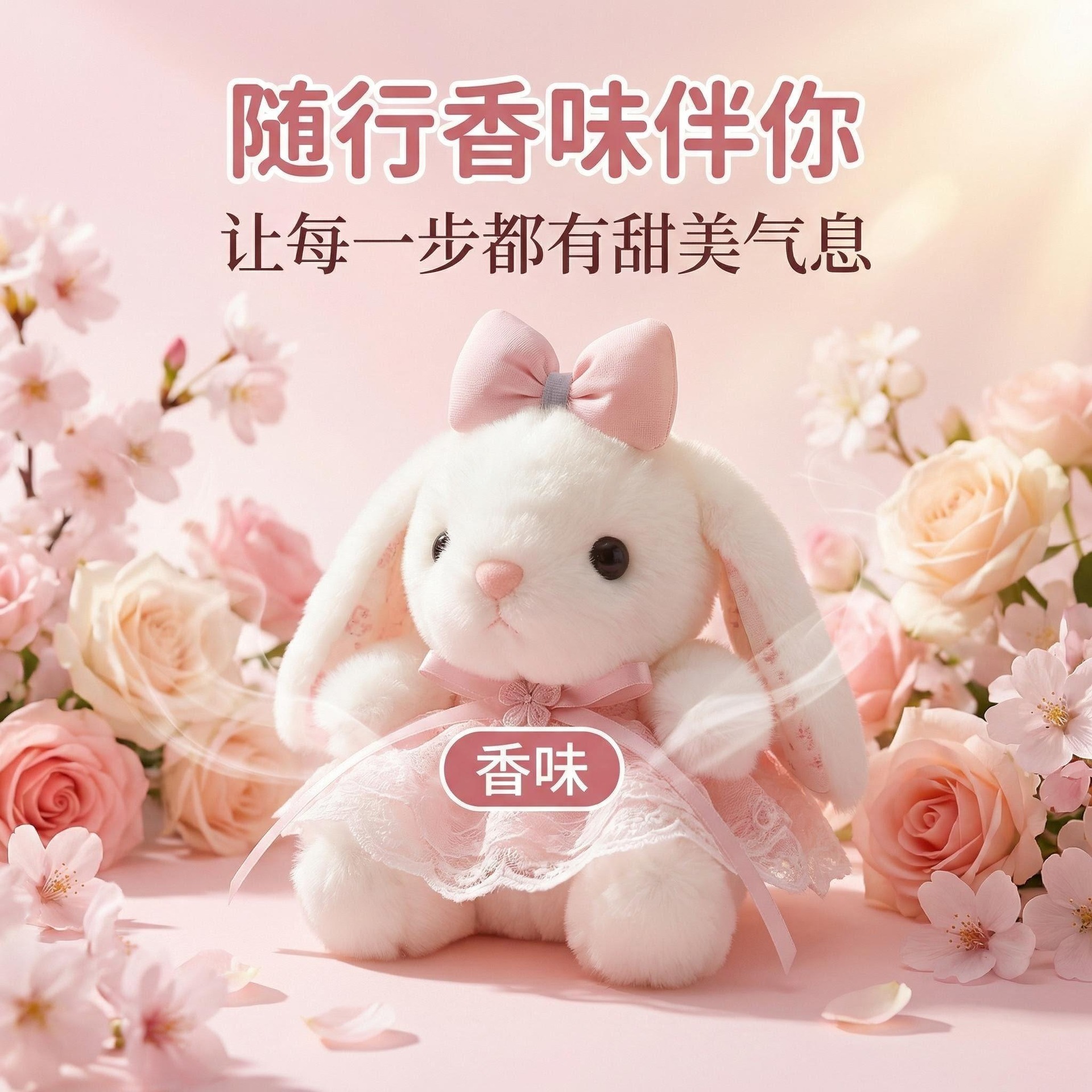 蕾丝小香风毛绒玩具软萌洛丽塔垂耳兔少女心治愈陪伴礼物高档包挂