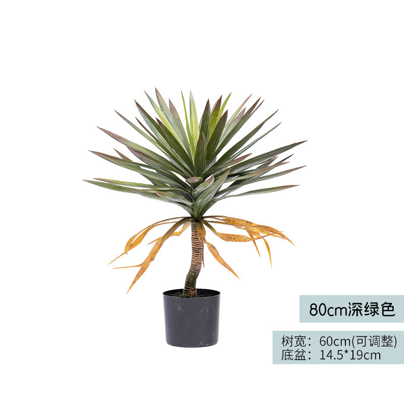 Simulación de agave de hoja gruesa, falsa planta en maceta, planta tropical, decoración del centro comercial, árbol de sangre de dragón, falsa planta verde, paisaje