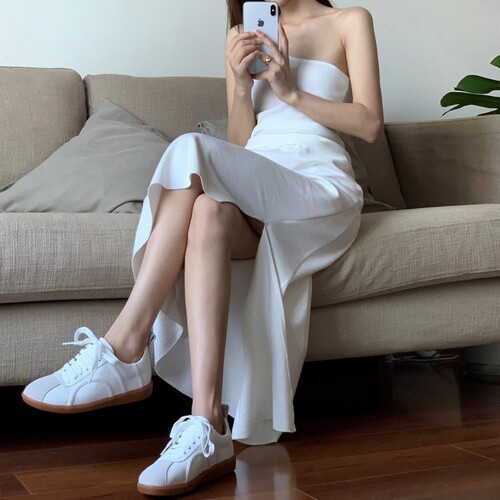 Cowhide lace-up casual shoes for women autumn new color-blocked beef tendon flat low-top white shoes women's low-top shoes