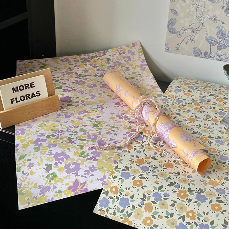 田园碎花系列包装纸风华纸艺术纸春日小花鲜花花束包花纸diy