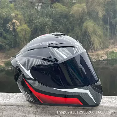 Motosiklet kaskı (dəbilqə) — Safety Helmet - the-king-comes-with-black-mirror-headphone-slot-universal-for-all-seasons-s-head-circumference-52-53-weight-45kg-or-less