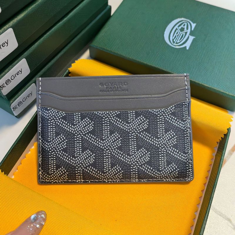 Goyard Goya Card Holder for Men and Women, Fashionable Coin Card Holder with Two-Layer Cowhide Printed Multi-Functional Dog Tooth Card Holder
