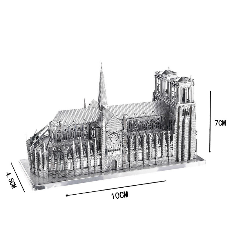 Generation of Notre Dame Metal Puzzle 3d Stereo DIY Handmade Puzzle Assembled Building Model Toys