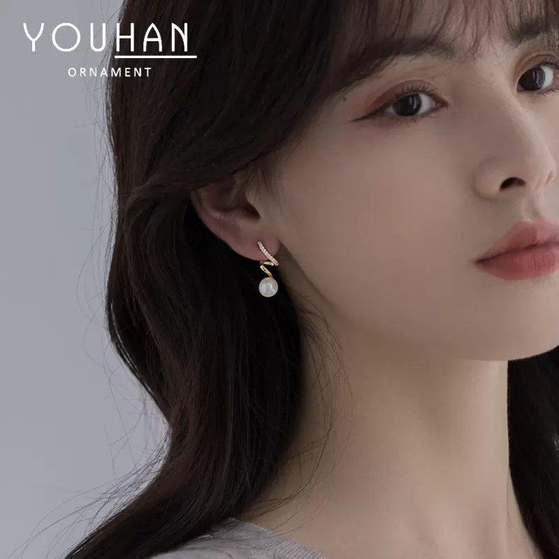 夏季新款气质耳钉女S925银针小众设计高级感珍珠耳饰网红耳坠饰品