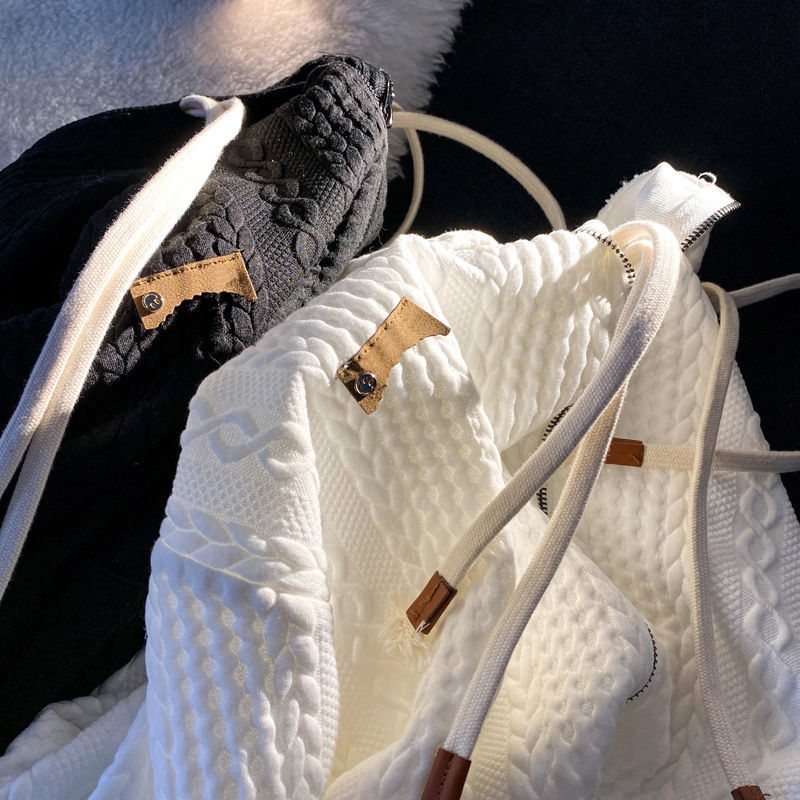 2024 nueva chaqueta waffle ropa exterior americana estilo perezoso marca de moda de nicho cremallera chaqueta ins japonesa