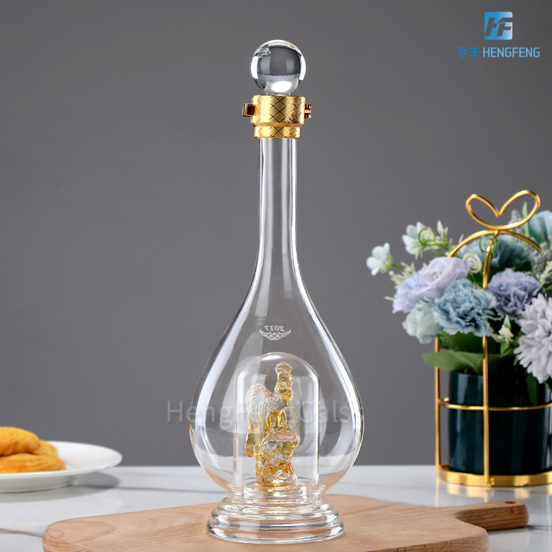 亚马逊跨境供应工艺酒瓶 日本清酒酒瓶 创意公鸡酒瓶工艺礼品摆件