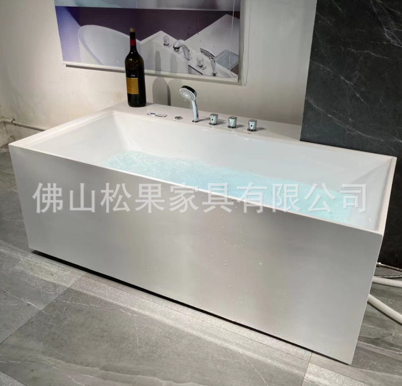 Non-standard Functional Bathtub Right Angle Square Right Angle Rectangular Plus Deep Bubble Bubble Massage Surfing Three-sided Skirt Bathtub