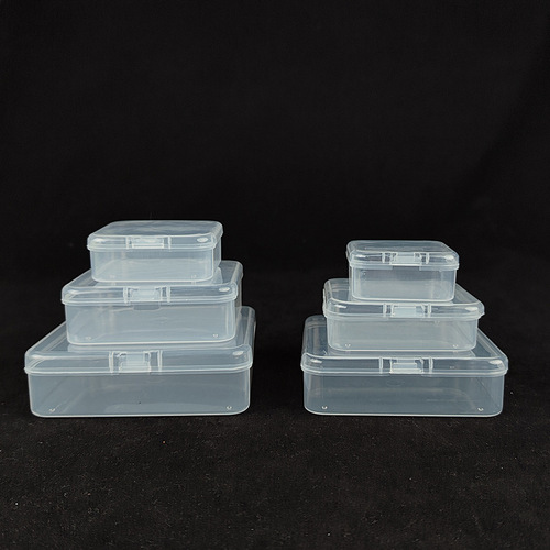 Wholesale square pp plastic box translucent jewelry stationery packaging box small things box parts storage box with lid