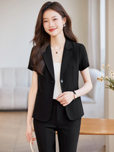 黑色职业西装套装女夏季薄款2024新款高级感面试正装经理工作套装