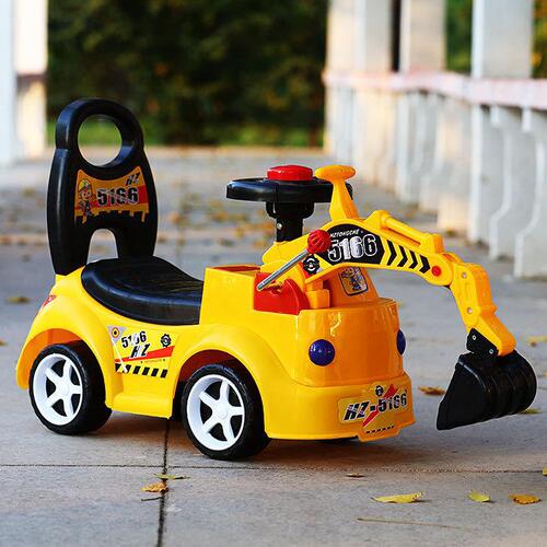 Excavator Kids Twist Car with Music Baby Slider for Ages 1-3 Four-Wheeled Toy Niu Niu Sliding Car Anti-Tip Over
