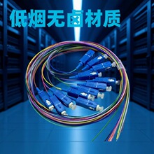 光纤尾纤12芯方头圆头小方束状尾SC/LC/FC光纤线圆头低烟无卤材质