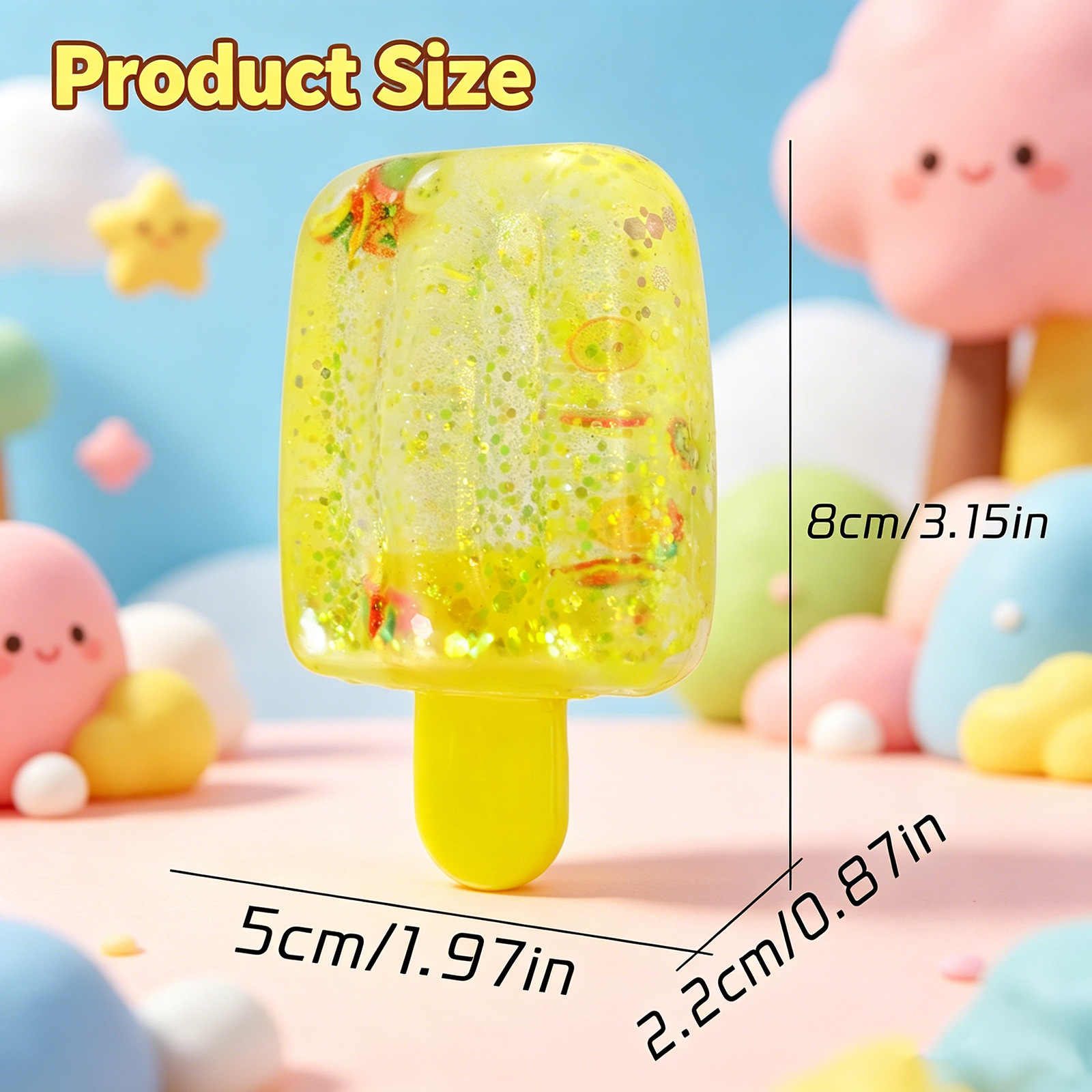 Ice cream pinch fun-gold pink green opp / Opp packaging