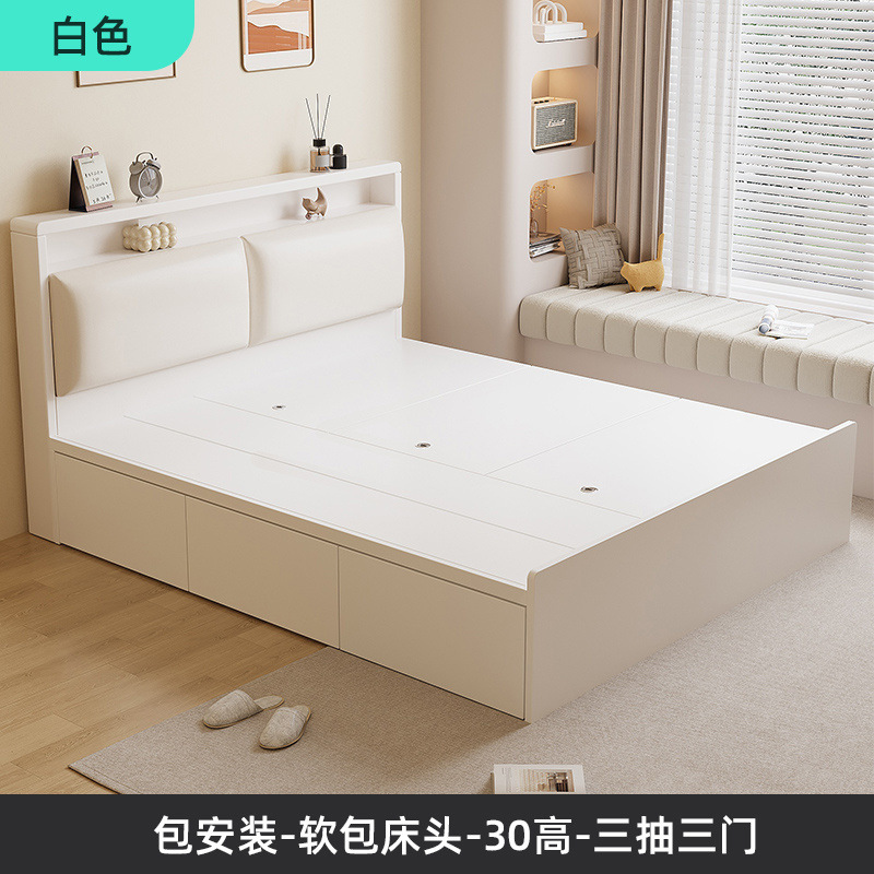 畳ベッド家庭用ハイボックス収納ベッドダブルベッドモダンシンプル収納ベッドシングルベッド小型ボックスベッド|undefined