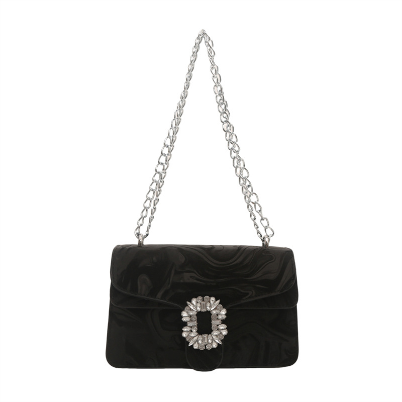 Moda simple temperamento coreano cadena de hombro bolso de mochila para mujeres 2024 primavera nueva bolsa de diamantes de estilo extranjero