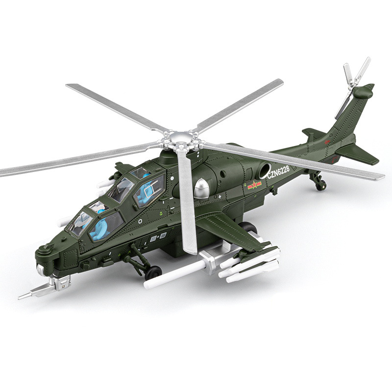 Auténtico 1: 52 Wuzhi - 10 helicóptero modelo de avión de aleación de sonido y luz aeropuertos decoraciones de exposición
