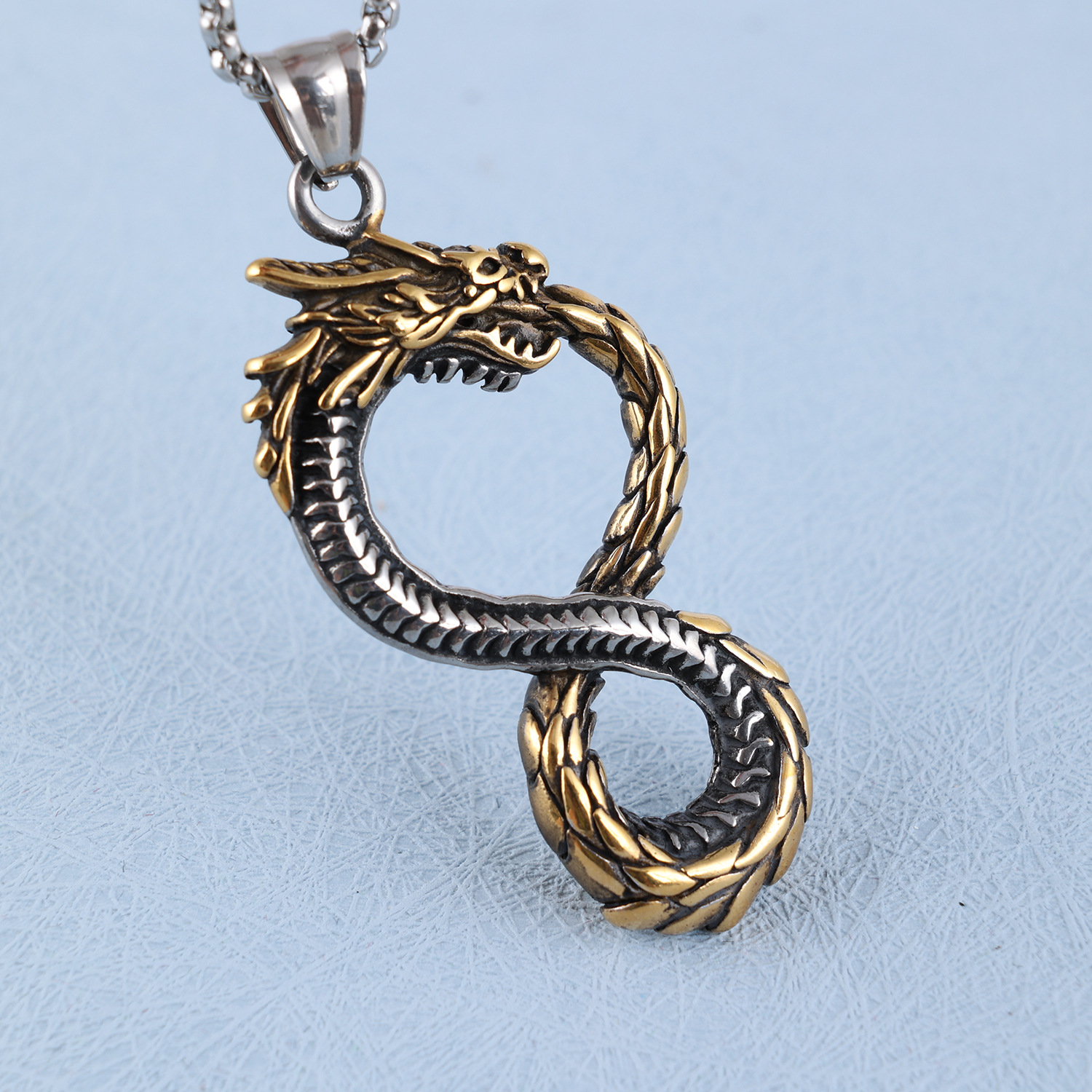 25g Weight Hip-hop Dragon Stainless Steel Men's Pendant Necklace