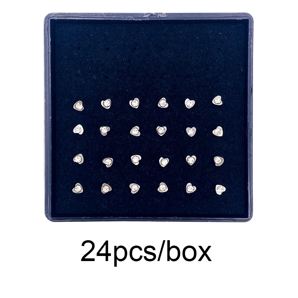 24/caja de uñas de nariz de corazón de melocotón blanco