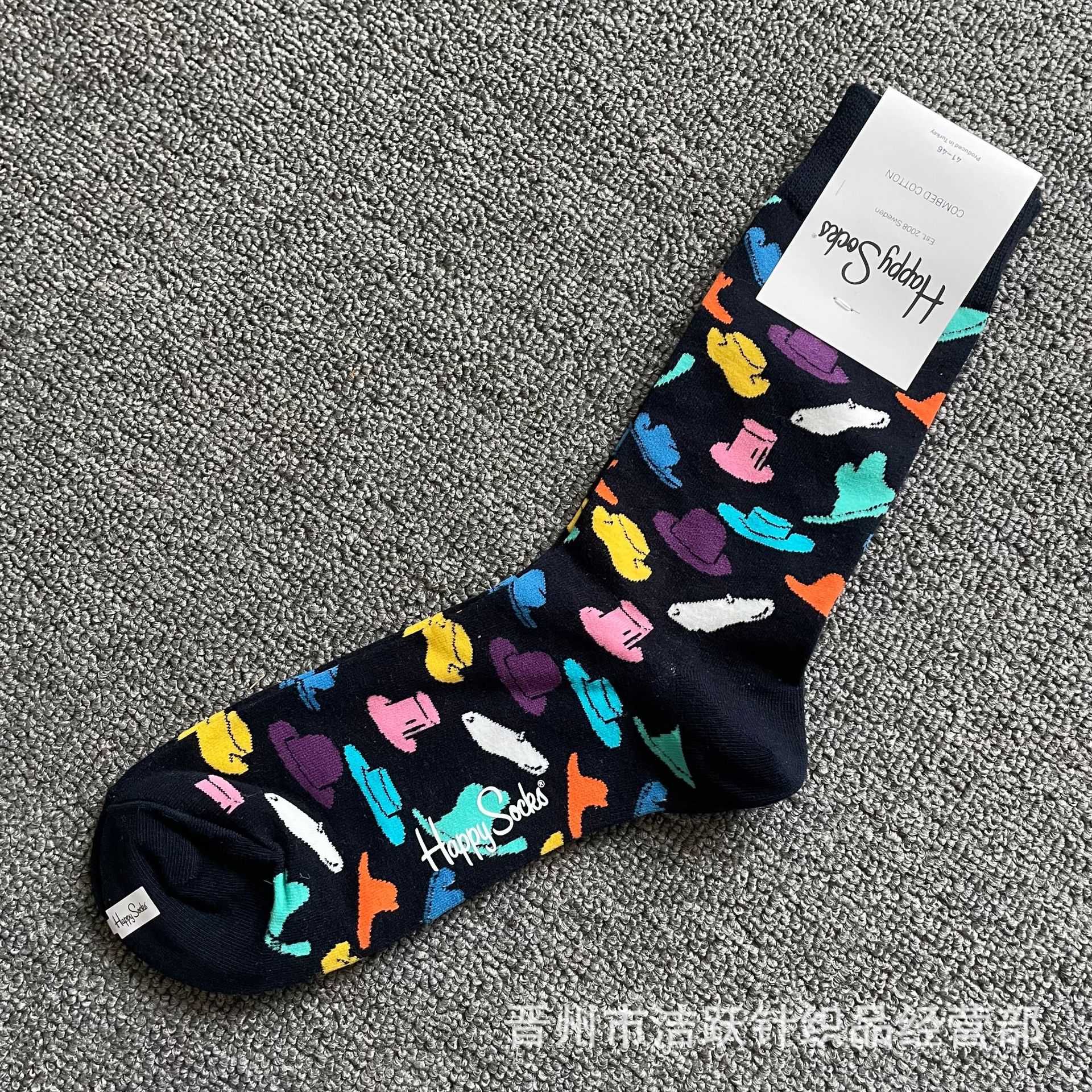 Happy socks新品高品质ハイレザー男性ソックススウェーデンコットンソックスファッションソックスカップルinsロング美脚ソックス