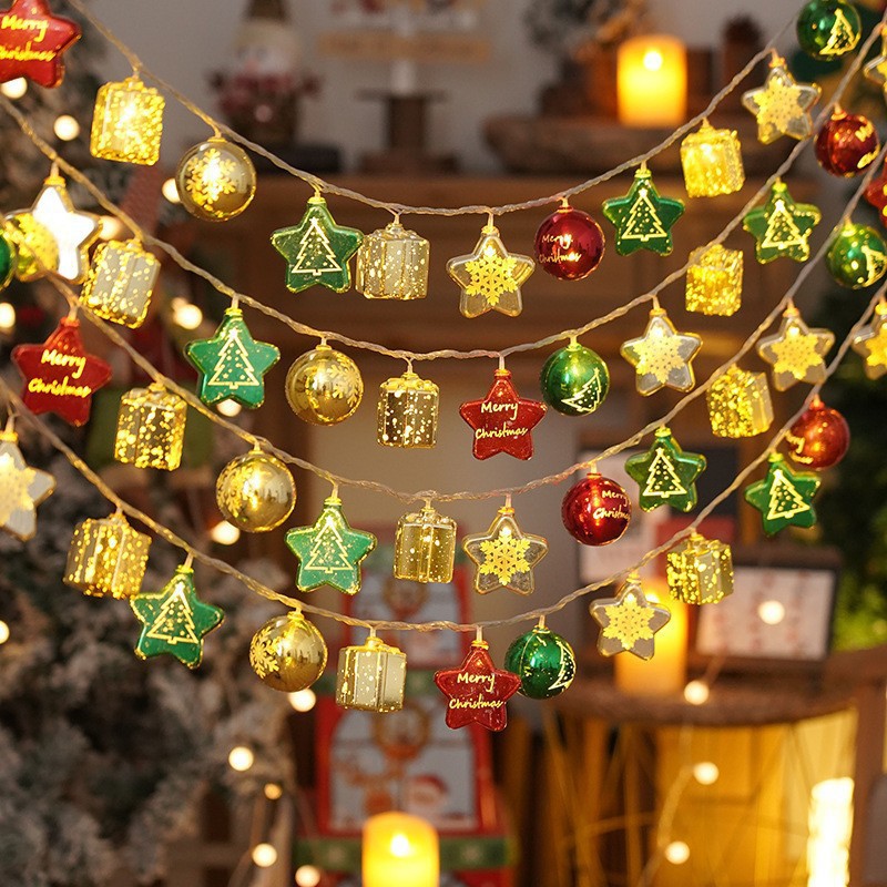 Nuevo transfronterizo LED de navidad cadena de lámparas de decoración de árbol de navidad viejos accesorios muñeco de nieve escenario diseño de luz de atmósfera