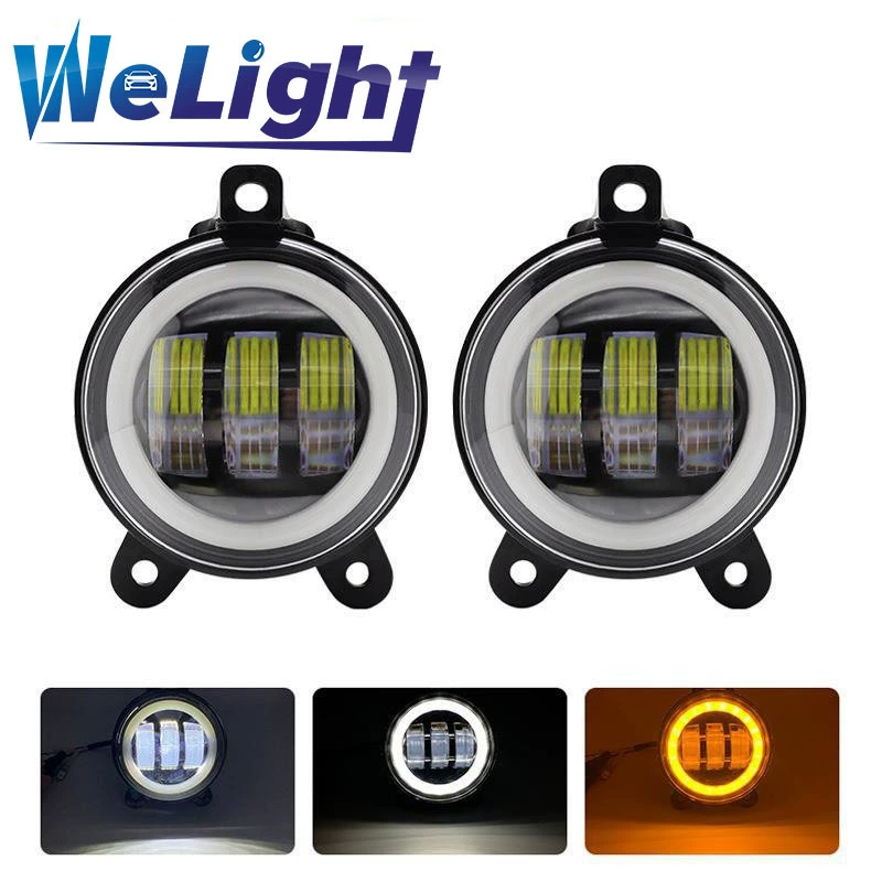 LED модель Jeep модификация Misty Lights Совместимо с Jeep 3.5-дюйм 30W Mist Light Lights Wrangler Devivors Devil передняя противотуманная фара передняя балка лампа