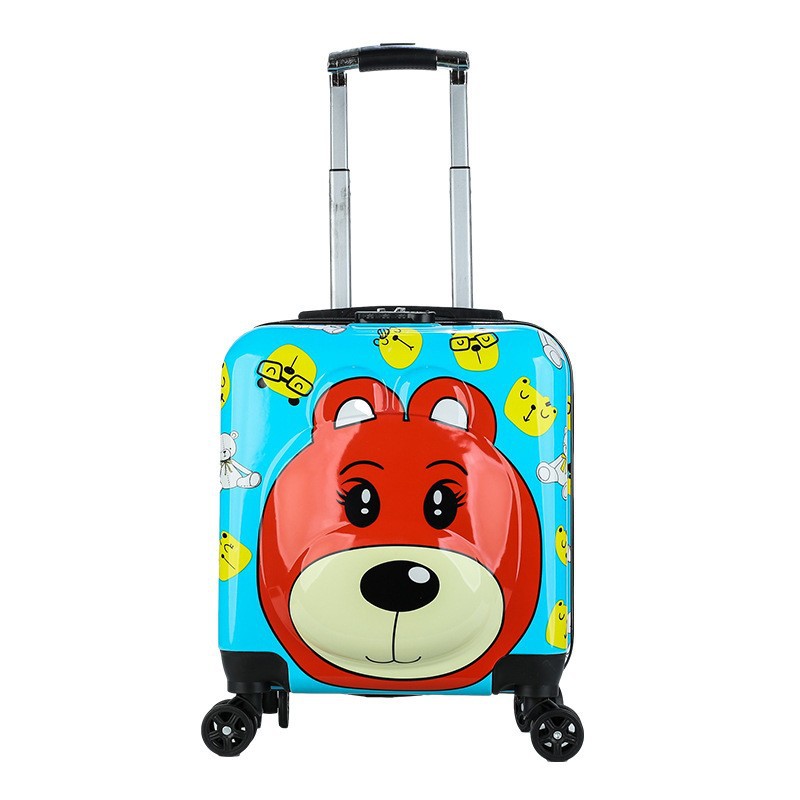 Mayorista de niños 18 pulgadas impresión de maleta de dibujos animados de gran capacidad maleta de embarque rueda universal contraseña maleta de viaje
