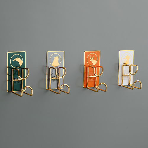Traceless sticky hook wall hanging light luxury washbasin rack toilet hanging basin artifact bathroom punch-free basin storage rack hook