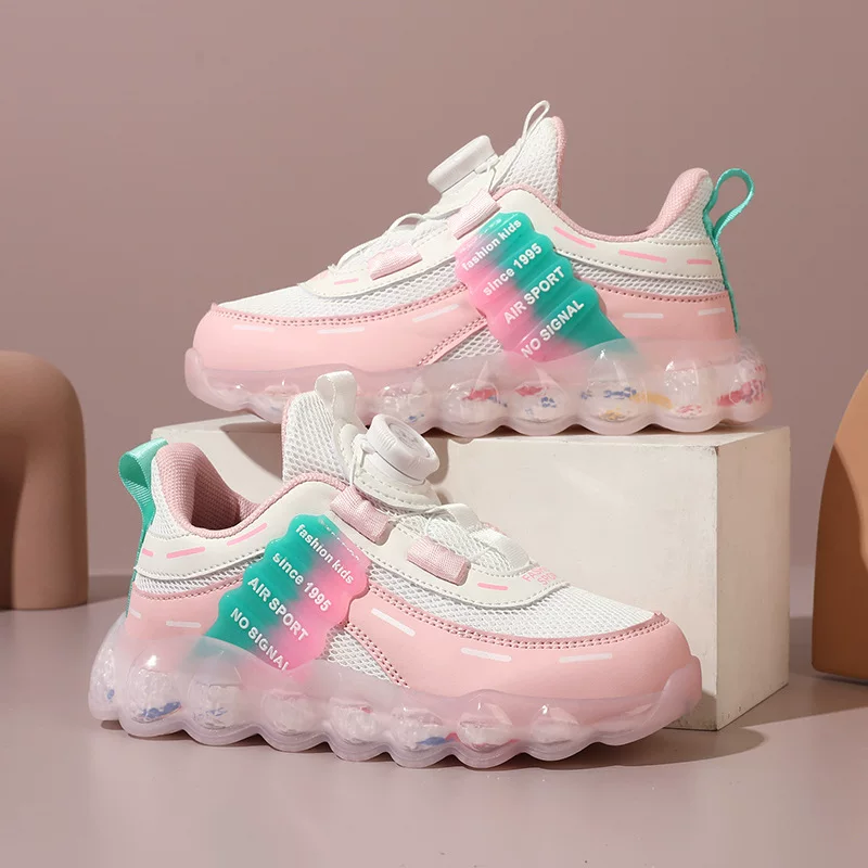 Детские кроссовки, dad shoes, дышащие сетчатые кроссовки для детей, вращающиеся кнопки, школьная обувь, модные беговые кроссовки