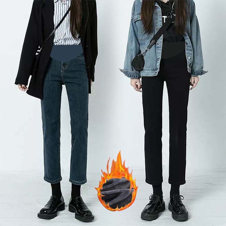 Tmall Quality ~ in stock Stretch Pregnant Women Jeans Spring and Autumn Straight Tube Pants Fall Nine Points [1 Piece for Hair]]