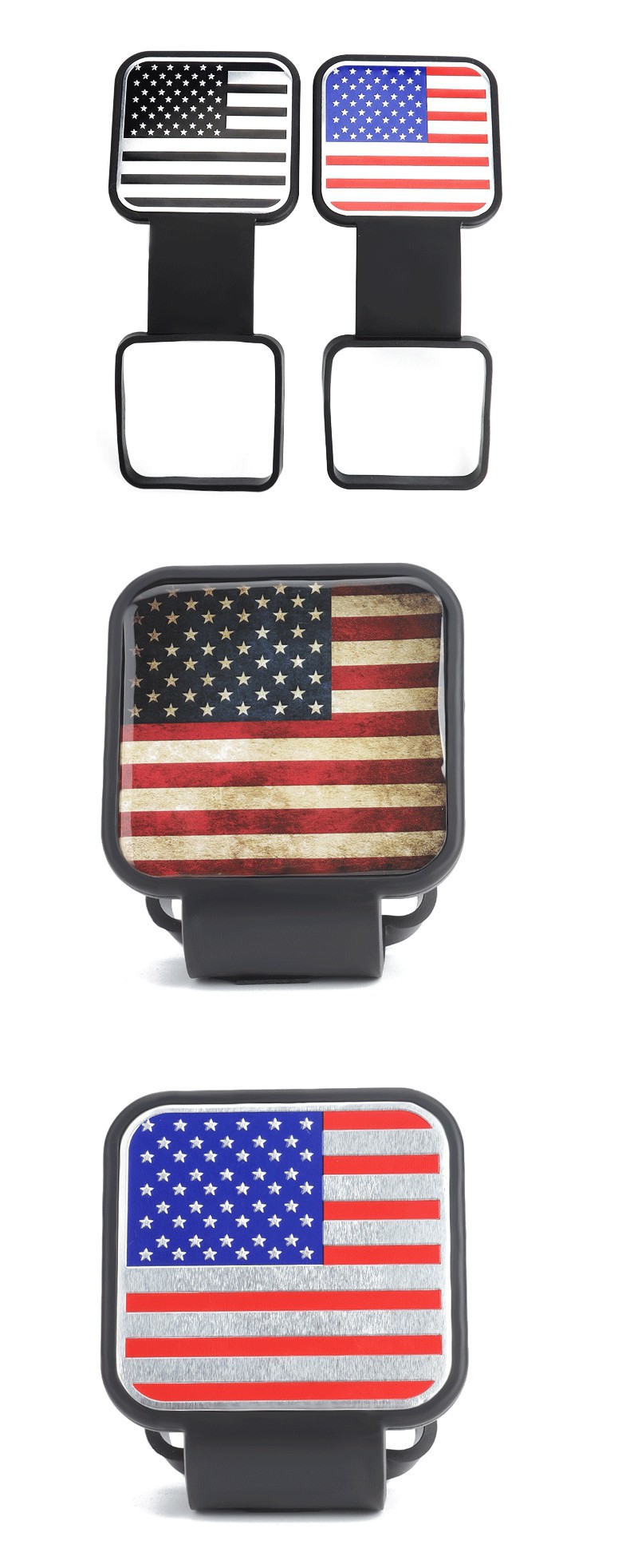 Cross-Border Car Modification Parts: Dust Cover for Trailer Hitch, Square Port Protective Cover, 2-Inch 51mm Towing Cover