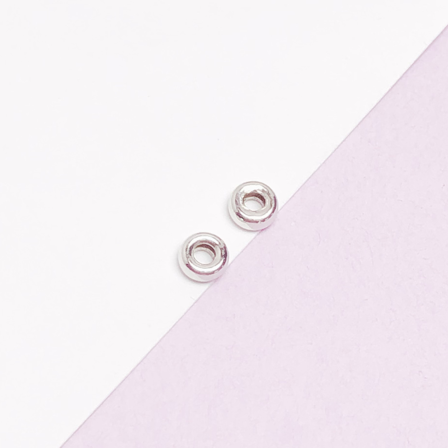 S925 Sterling Silver Wheel Spacer Bead Accessories 18K Gold DIY Loose Bead Necklace Bracelet Spacer Bead Flat Bead Spacer Accessories