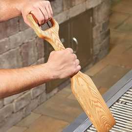 木质烧烤刮刀户外烧烤架清洁木铲木质刮板烧烤烤盘清洁工具