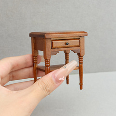 1:12娃娃屋dollhouse微缩家具迷你小家居OB11食玩场景配件床头柜