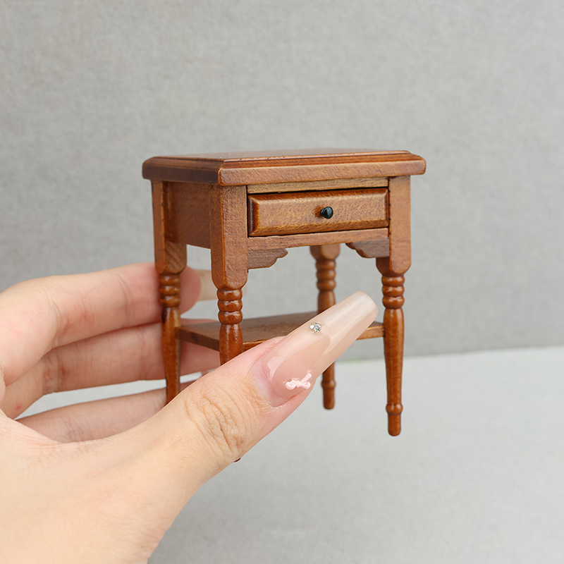 1:12娃娃屋dollhouse微缩家具迷你小家居OB11食玩场景配件床头柜|undefined