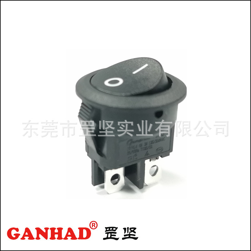 罡坚GANHAD开关厂供应直径23圆形双刀两档船型开关