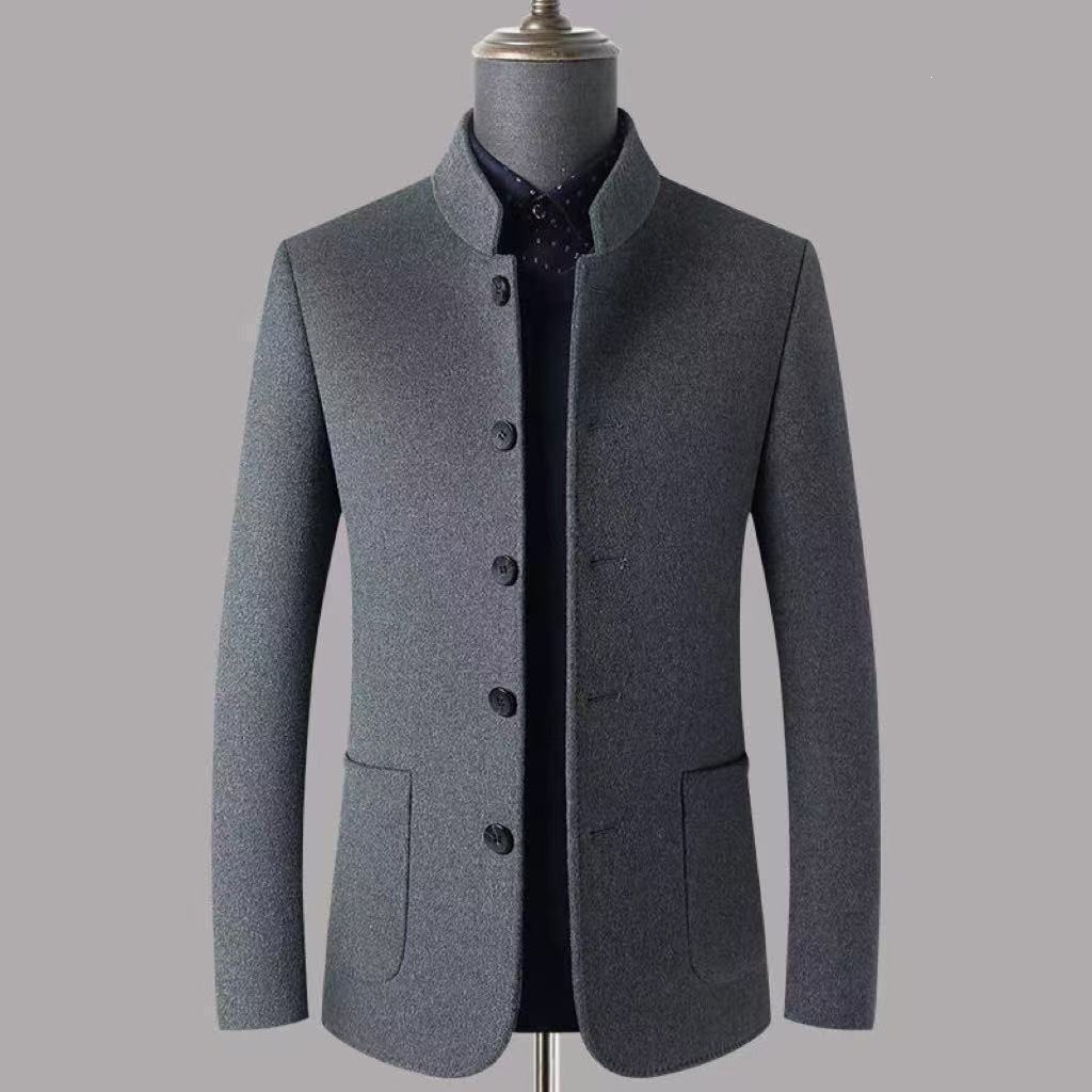 Scissors Stone Men's Double-faced Wool Casual Stand Collar Suit Jacket 2026 Autumn/Winter Warm Business Casual Suit Lightweight