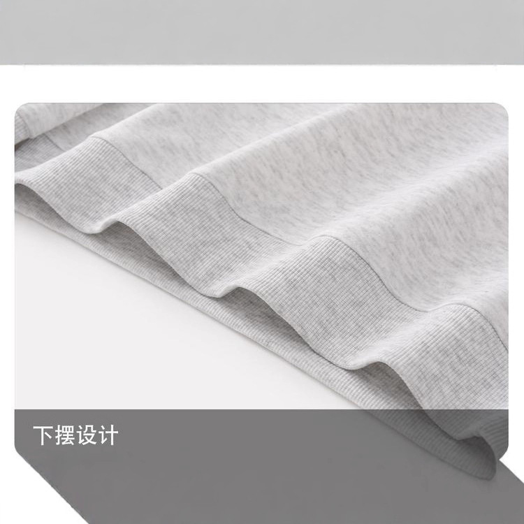 春秋重磅美式复古宽松卫衣女2025新款圆领长袖纯色基础款情侣上衣|undefined