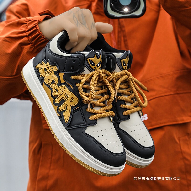 Putian Men's Shoes Autumn and Winter Trendy Brand Little Devil Sneakers Niche High Street American Mid-Top Fashion Sports and Leisure Trendy Shoes