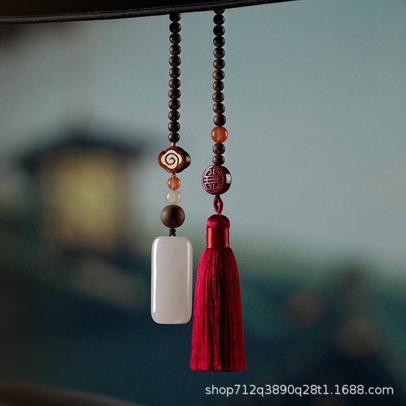 Qìchē – Hetian Jade Car hanging - red