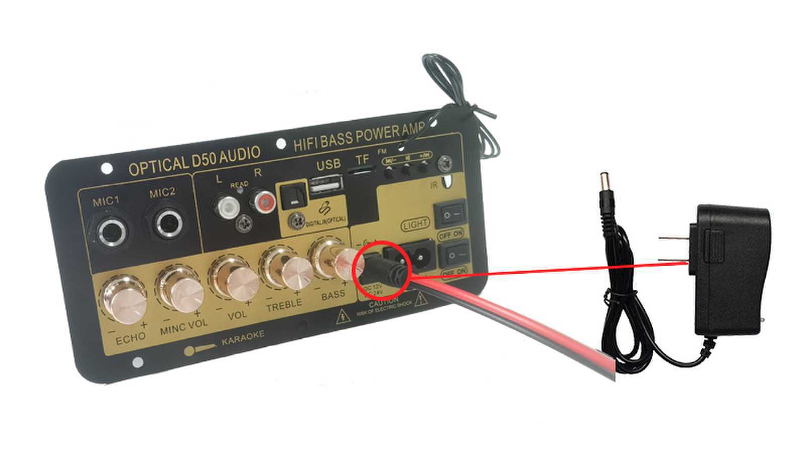 Manufacturer's Cross-Border Digital Bluetooth Three-Purpose Vehicle-Mounted with Reverberation Can Be Connected to Dual Microphone High-Definition Fiber Optic Input Amplifier Board